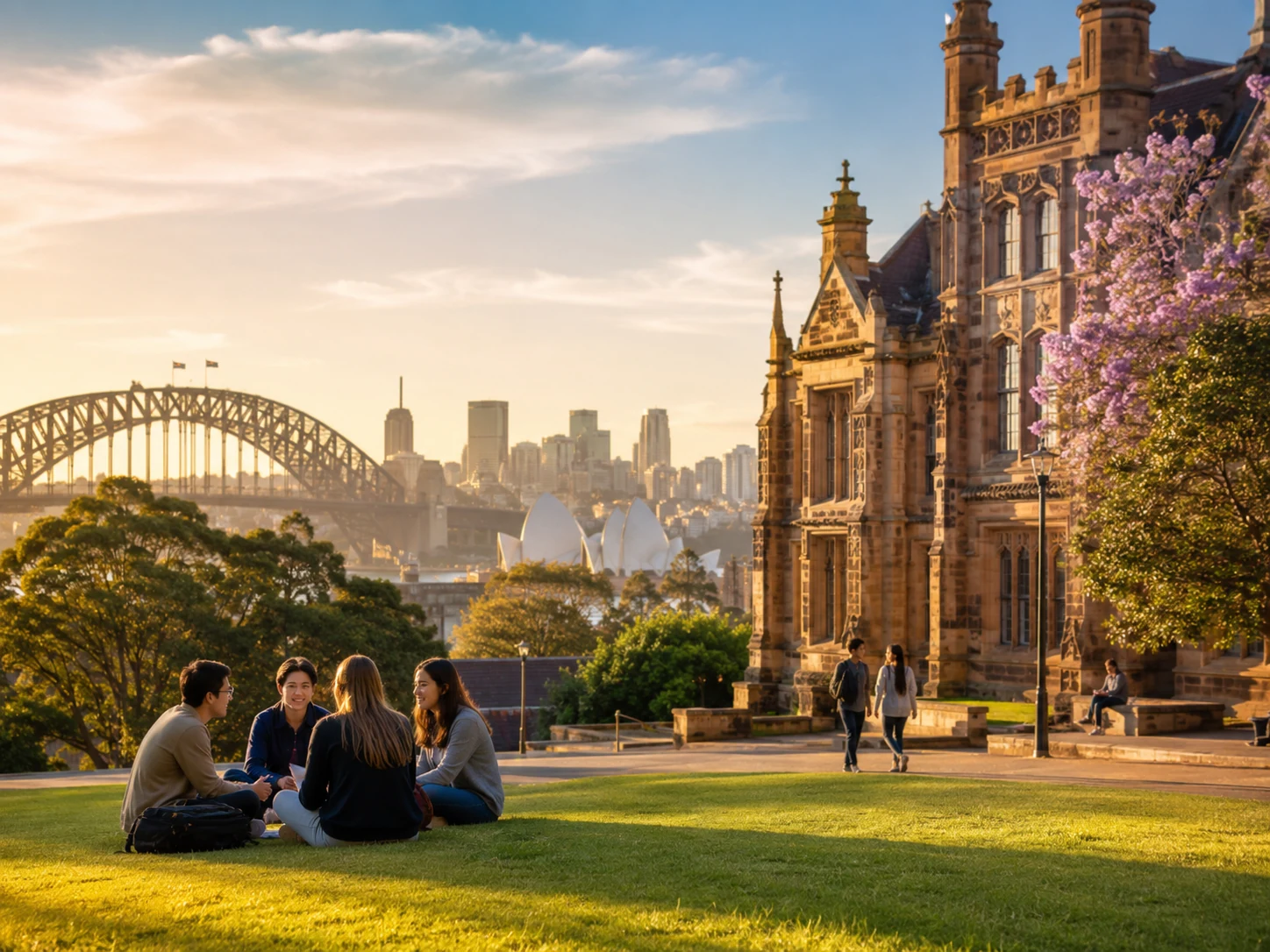 Australia university and city view